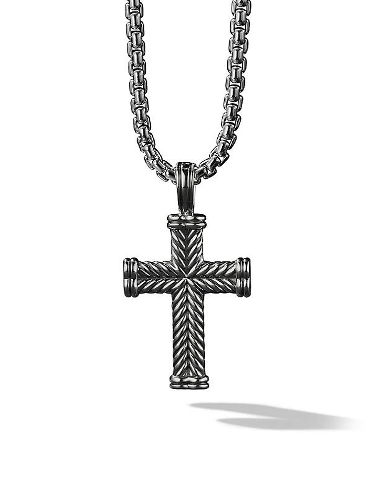 Chevron Cross Pendant in Sterling Silver