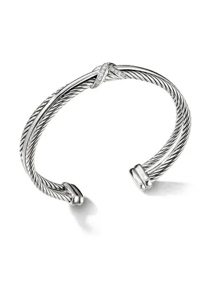 Crossover X Bracelet with Diamonds/7mm