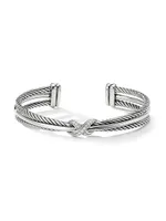 Crossover X Bracelet with Diamonds/7mm