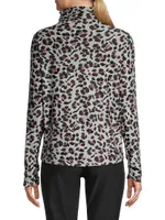 Cheetah Pop Funnel Neck Top