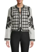 Romantic Soutache Floral Knit Jacket