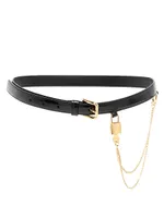 Patent Leather Lock Chain Belt