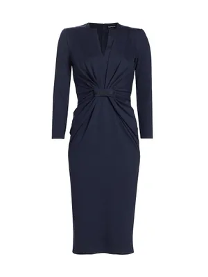 Tab-Front Jersey Sheath Dress