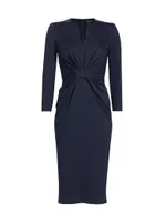 Tab-Front Jersey Sheath Dress