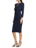 Tab-Front Jersey Sheath Dress