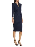 Tab-Front Jersey Sheath Dress