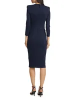 Tab-Front Jersey Sheath Dress