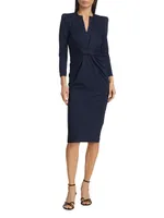 Tab-Front Jersey Sheath Dress