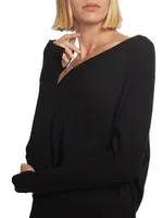 Lavina Draped Off-Shoulder Sweater