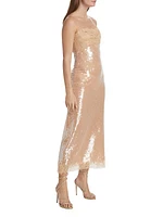 Valentina Sequined & Lace Midi-Dress