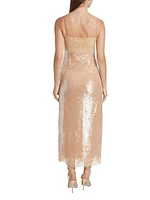 Valentina Sequined & Lace Midi-Dress