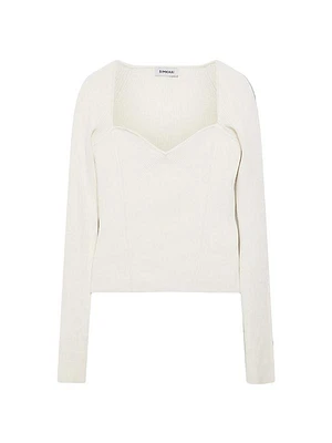 Giuliana Sweetheart Rib-Knit Top