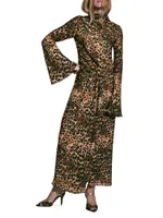 Elegancia Gitana Leopard Maxi Dress