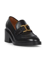 Marcie 65MM Logo Buckle Leather Loafers