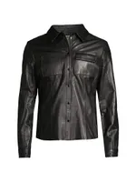 Tihtina Leather Button-Front Shirt