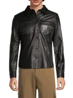 Tihtina Leather Button-Front Shirt