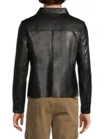 Tihtina Leather Button-Front Shirt