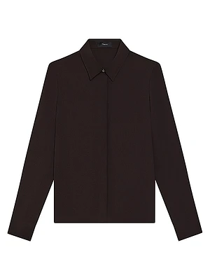 Classic Fitted Silk Shirt