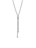 Petite X Lariat Necklace in Sterling Silver with Diamonds