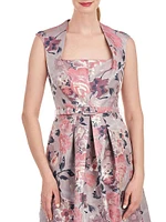 Lizbeth Floral Jacquard Midi-Dress