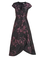 Massima Floral Jacquard Midi-Dress