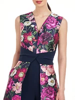 Rene Floral Mikado Walk-Thru Jumpsuit