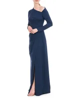 Irina Gown Asymmetric Long-Sleeve
