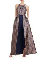 Uma Abstract Jacquard Walk-Thru Jumpsuit