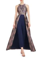 Uma Abstract Jacquard Walk-Thru Jumpsuit