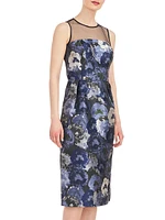 Dottie Floral Jacquard Illusion Midi-Dress