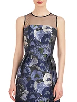 Dottie Floral Jacquard Illusion Midi-Dress