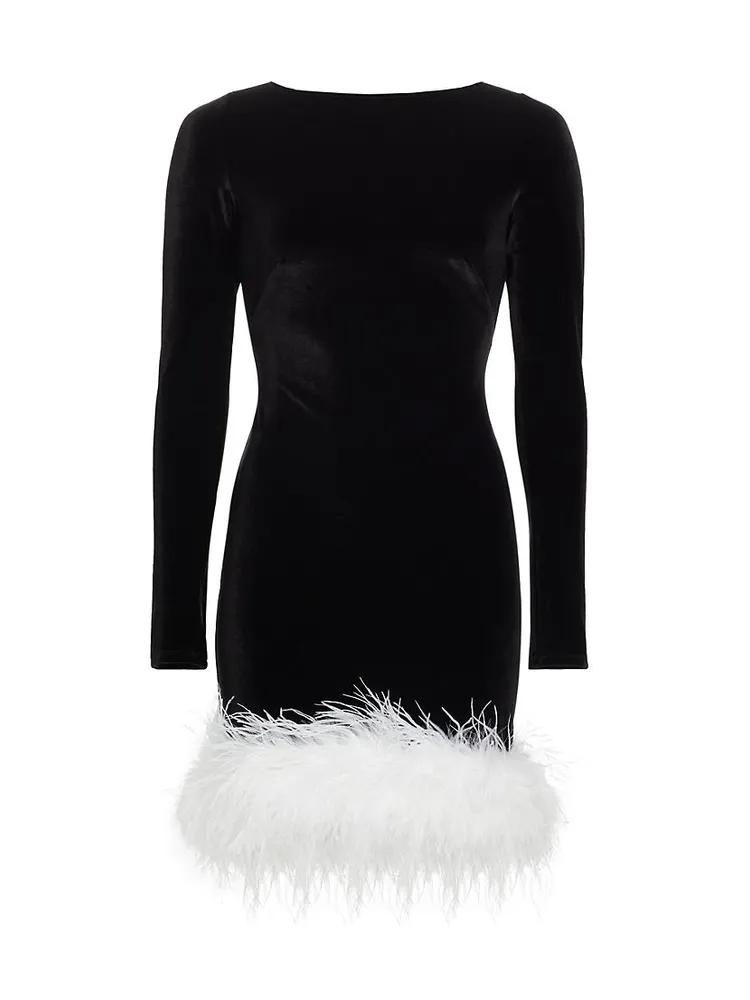 Adler Feather-Trimmed Fitted Minidress