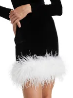 Adler Feather-Trimmed Fitted Minidress