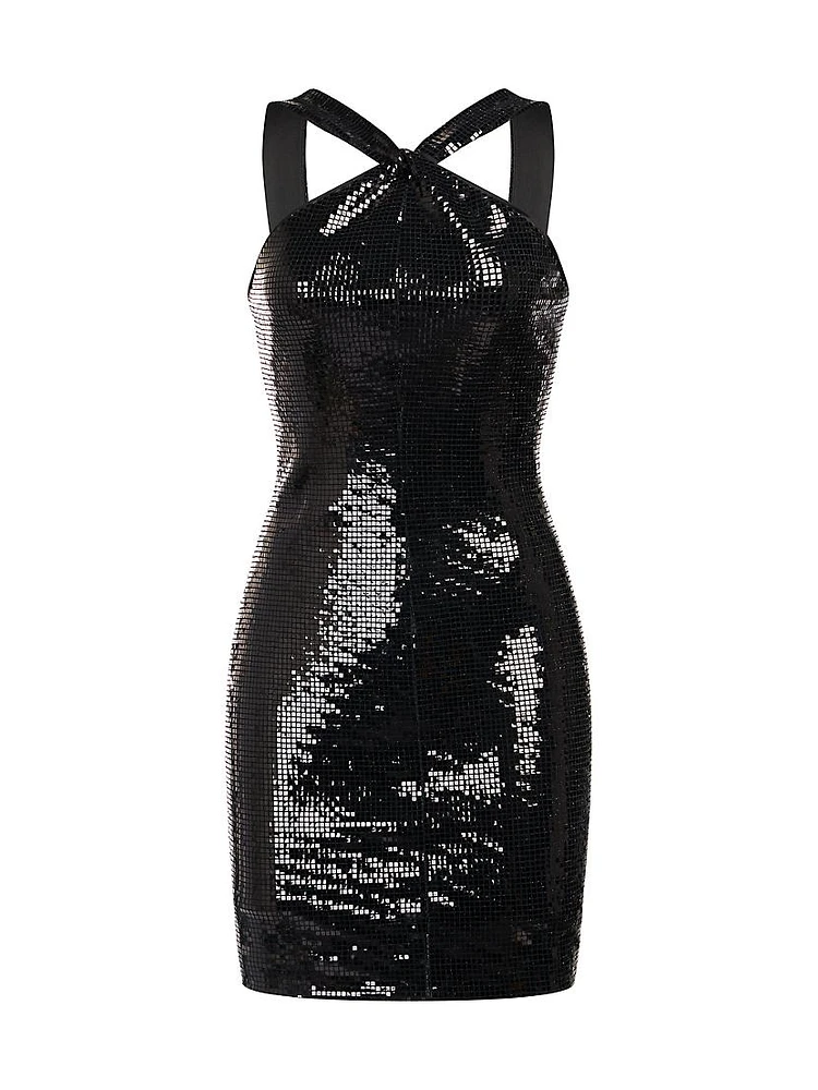 Tobi Square-Sequined Sleeveless Minidress