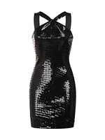 Tobi Square-Sequined Sleeveless Minidress