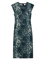 Leopard-Print Jacquard Sheath Dress