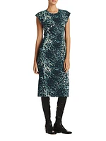 Leopard-Print Jacquard Sheath Dress