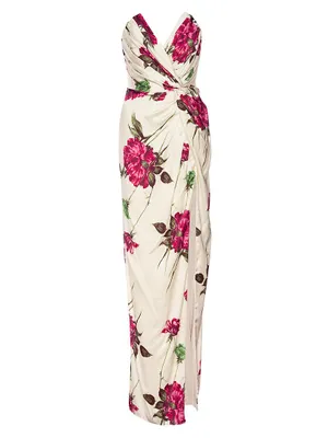 Finn Floral Knotted Column Gown