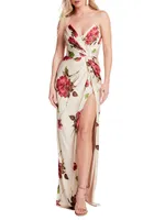 Finn Floral Knotted Column Gown