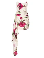 Chasing Dawn Floral Drape Minidress