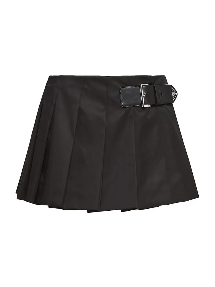 Pleated Re-Nylon Miniskirt