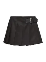 Pleated Re-Nylon Miniskirt