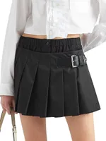 Pleated Re-Nylon Miniskirt