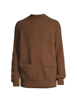 Oblique Cashmere-Blend Pullover Sweater