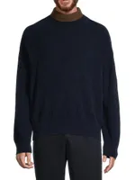 Contrast Layered Mockneck Sweater