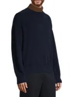 Contrast Layered Mockneck Sweater