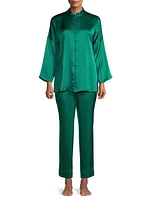 Key Essentials Silk Two-Piece Pajama Set