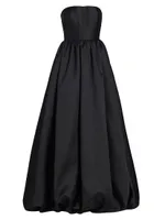 Vieda Strapless Bubble-Hem Gown