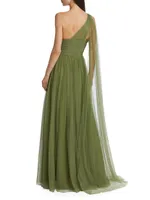 Verris Tulle One-Shoulder A-Line Dress