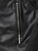 Mix Faux Leather & Nylon Jacket